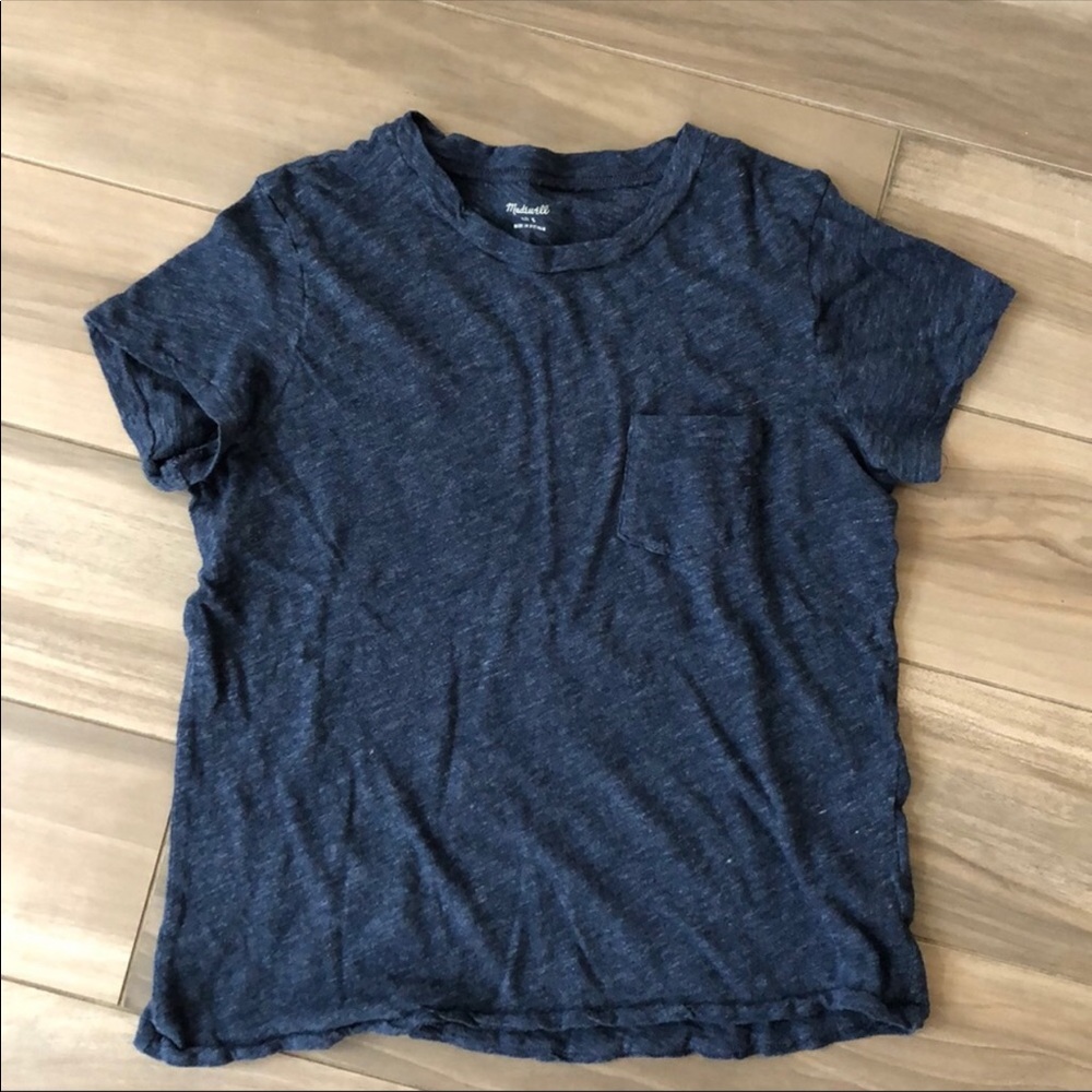 3 for $12 Madewell heather blue pocket tee, size S
